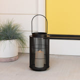 Open Box Mariposa Metal Lantern with Flameless Candle, Medium