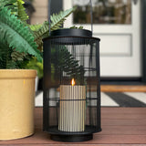 Mariposa Metal Lantern with Flameless Candle, Medium