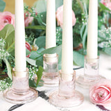 Verrea Blush Taper Candle Holders, Set of 4