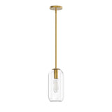 Liv 11" Clear Capsule Pendant, Satin Brass