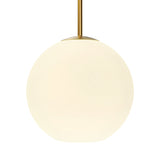 Aria 10" Opal Globe Pendant, Satin Brass