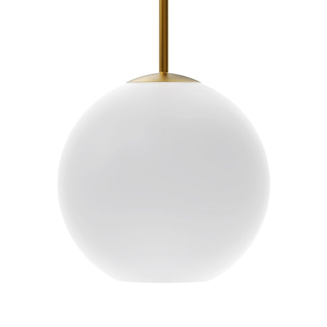 Aria 10" Opal Globe Pendant, Satin Brass