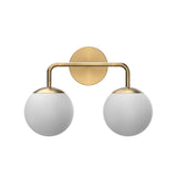 Castell 2 Globe LED Vanity Light, Aged Brass