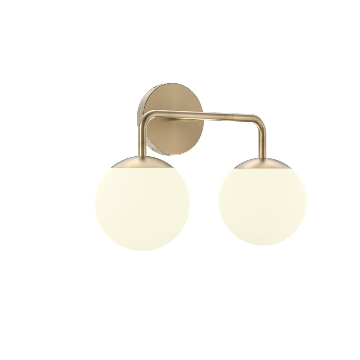 Castell 2 Globe LED Vanity Light, Aged Brass