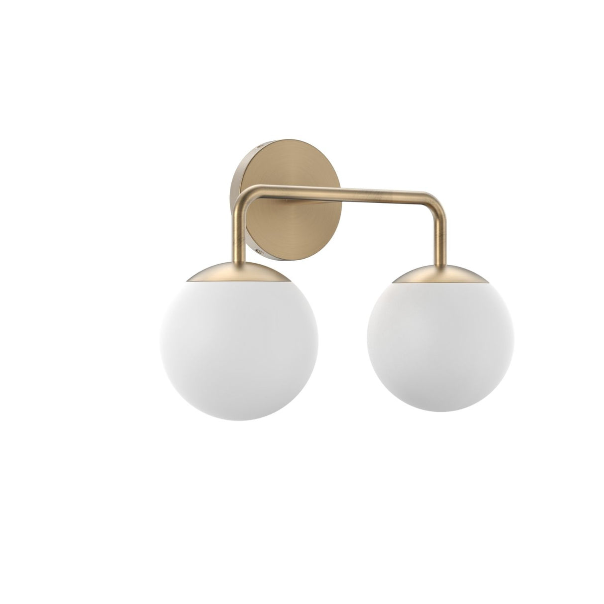 Castell 2 Globe LED Vanity Light, Aged Brass