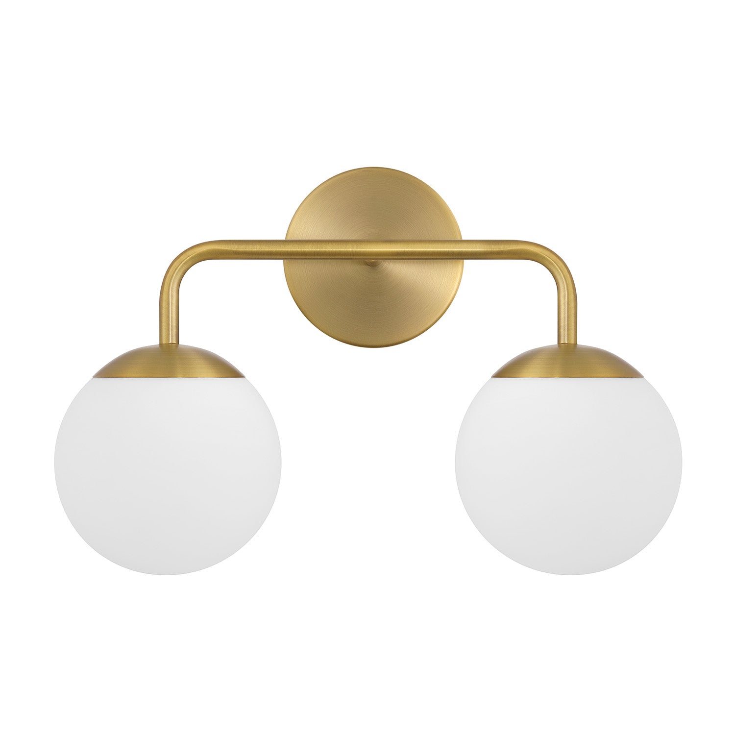 Castell 2 Globe LED Vanity Light, Aged Brass, 16