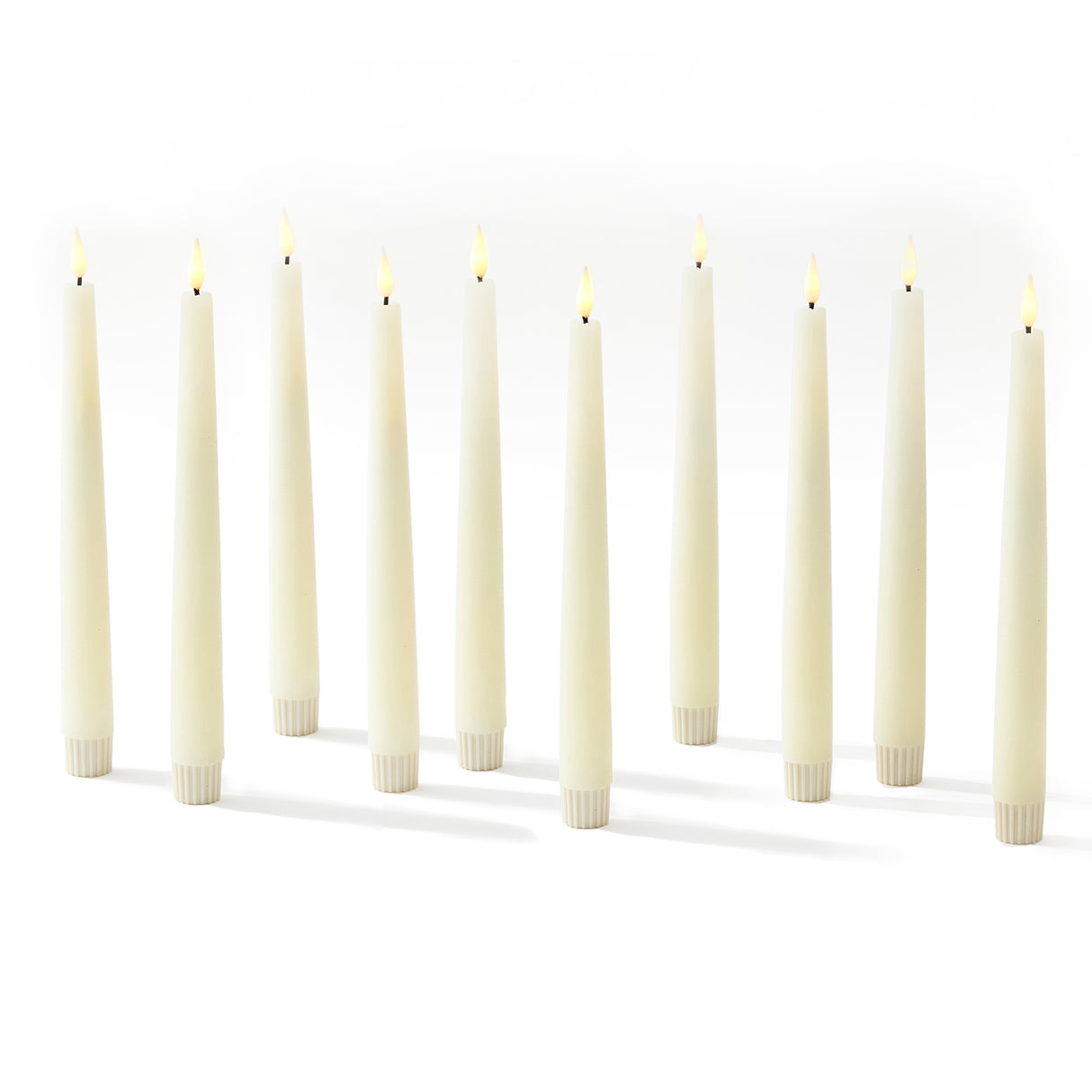 Infinity Wick Ivory 9" Taper Candles, Set of 10