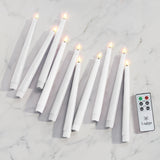 Infinity Wick White 9" Taper Candles, Set of 10