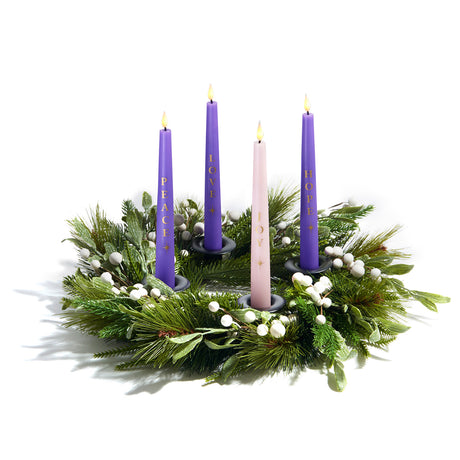 Advent Infinity Wick 9" Taper Candles with Words, Set of 4