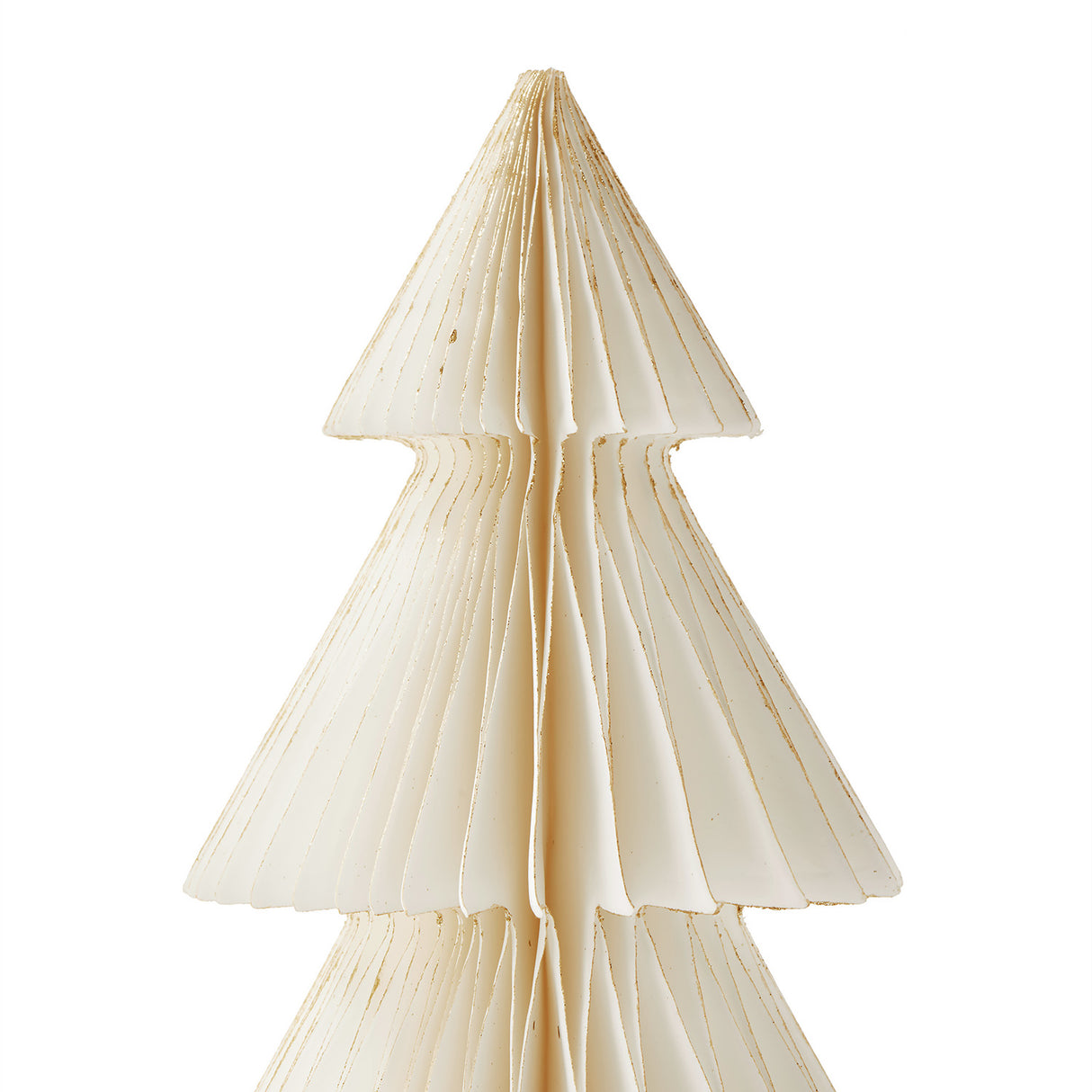 Pleated Paper Christmas Trees, Large Set of 2, Ivory