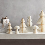 Pleated Paper Mushrooms, Small Set of 4, Ivory