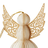Pleated Paper Angel Ornaments, Set of 3