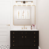 Carlisle 4 Light Vanity, Matte Black and Brushed Brass