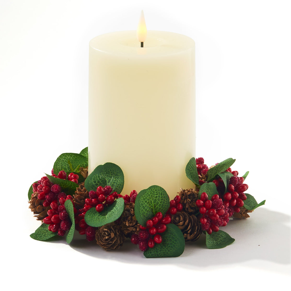 Eden Holiday Pillar Candle Rings, Set of 3