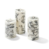 Infinity Wick Marble Pillar Candles, 3" Multipack, Set of 3