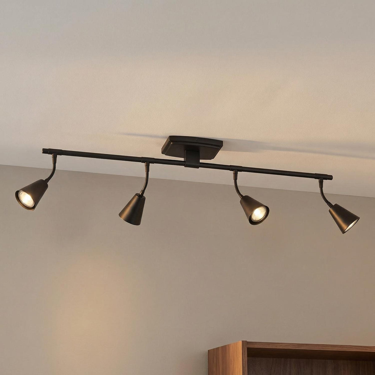 Hudson 32" 4-Light Fixed Track Light, Matte Black