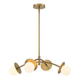 Open Box Levi 4-Globe LED Chandelier, Aged Brass