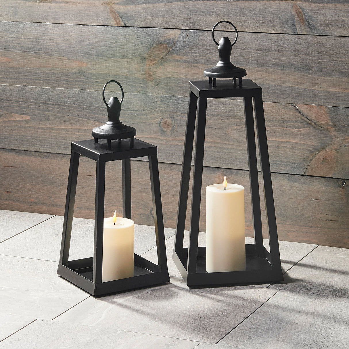 Open Box Cooper Outdoor Lantern with Flameless Candle, Large