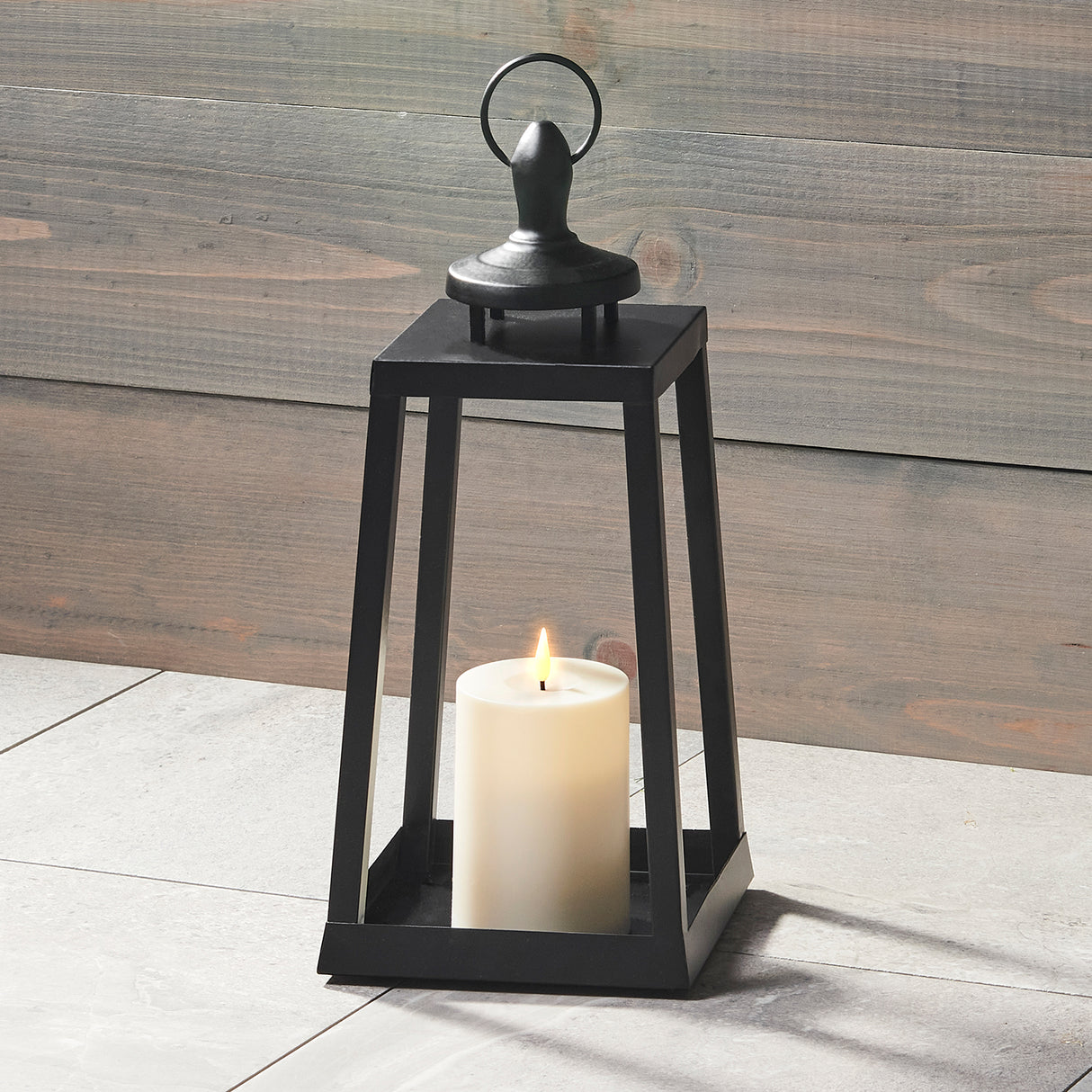 Cooper Outdoor Lantern with Flameless Candle, Medium