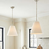 Luca Medium 15" Conical Pendant, Polished Nickel