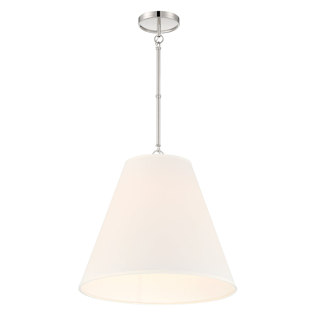 Luca Large 18" Conical Pendant, Polished Nickel