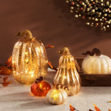 Brynn Mini LED Pumpkins, Orange, Set of 3