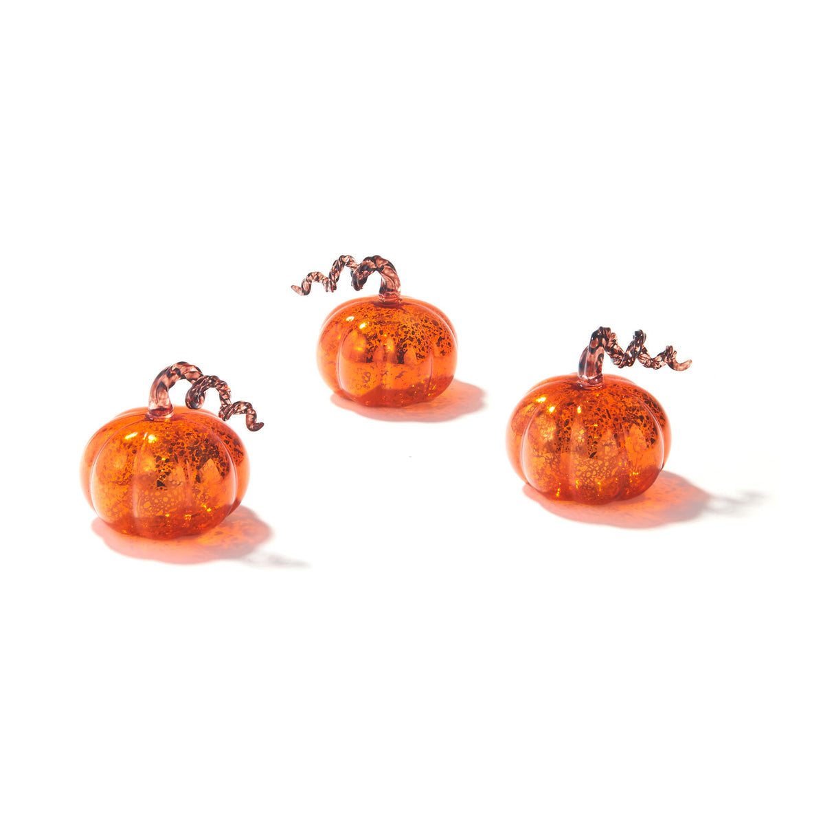 Brynn Mini LED Pumpkins, Orange, Set of 3