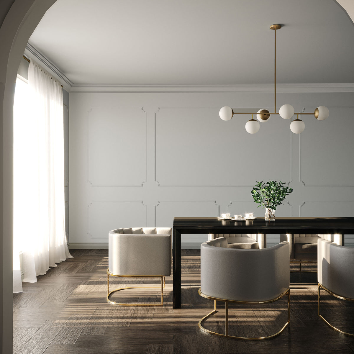 Open Box Castell 6 Globe Linear LED Pendant 46