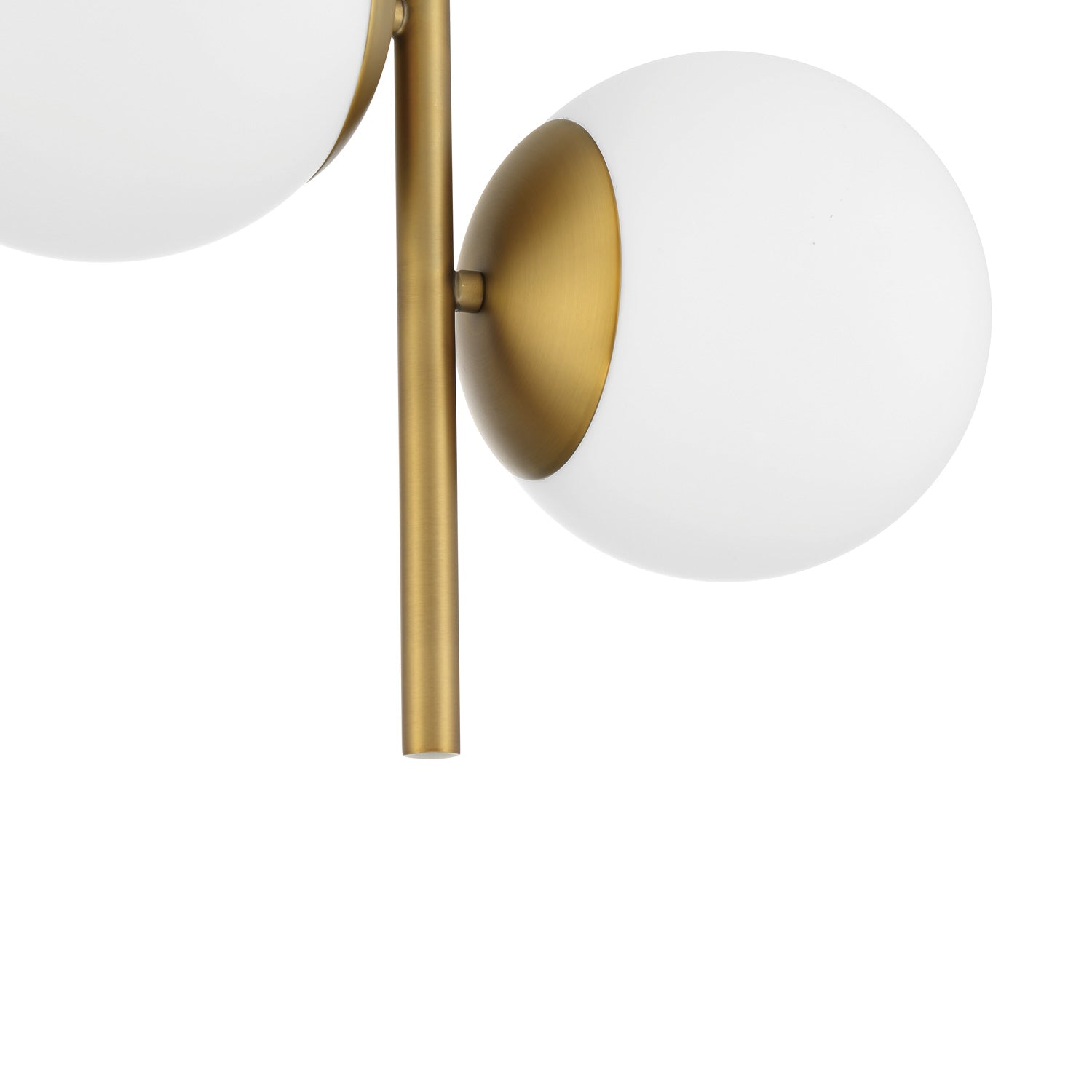Castell 2 Globe LED Pendant, Matte Black and Aged Brass