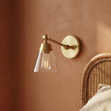 Owen Adjustable One Arm Wall Light for Transitional home with Warm Beige Stucco