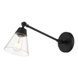 Owen Adjustable One Arm Wall Light, Matte Black