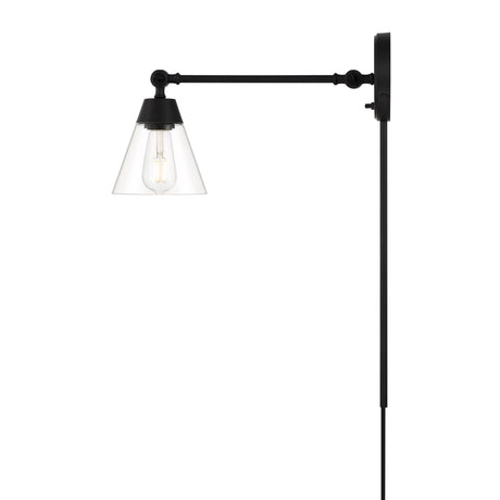 Owen Adjustable Plug-In Wall Sconce, Matte Black