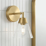 Owen 1 Light Vanity Wall Sconce, Satin Brass