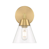 Owen 1-Light Vanity Wall Sconce, Satin Brass