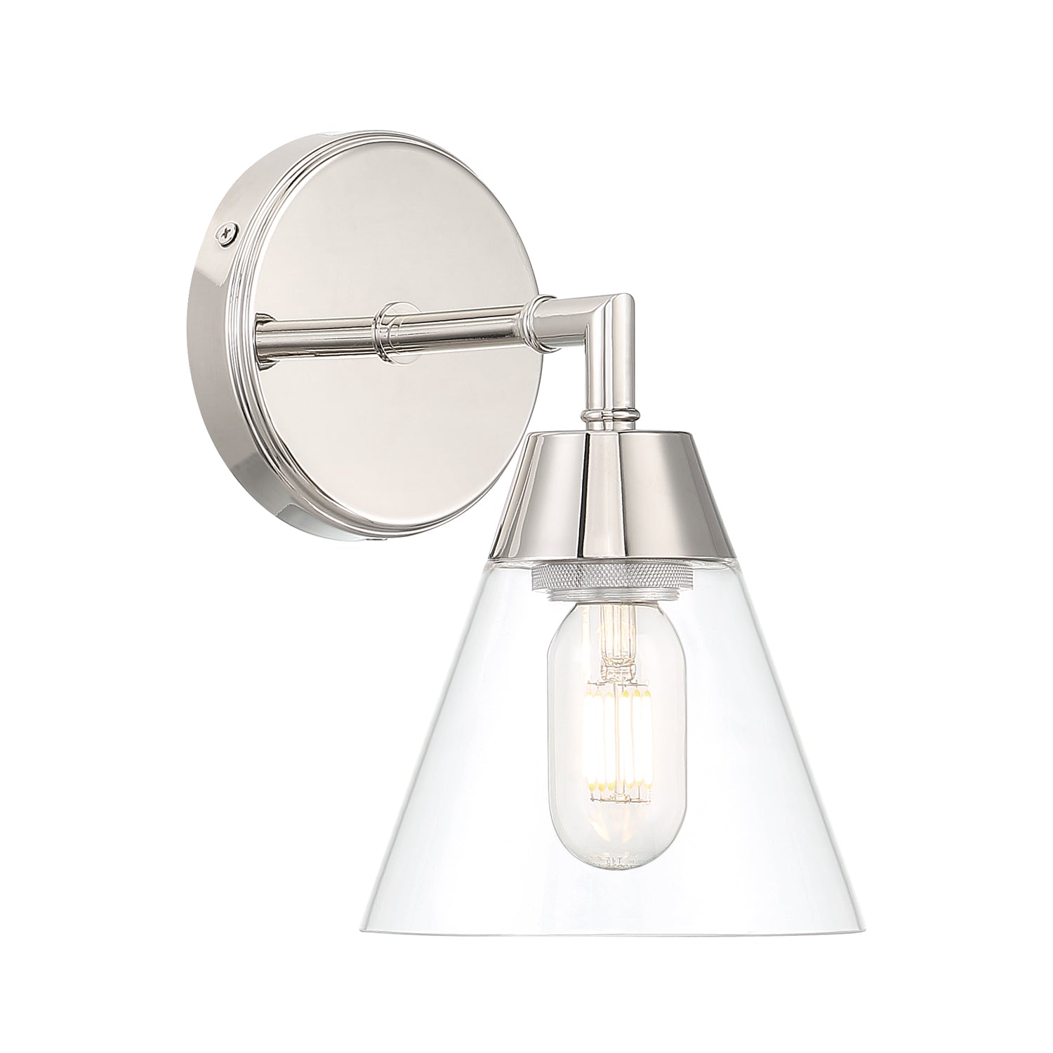 Owen 1 Light Vanity Wall Sconce, Polished Nickel