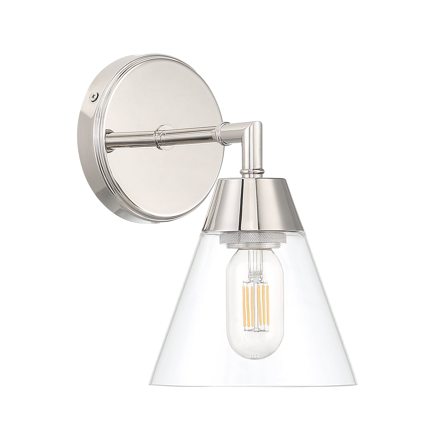 Owen 1 Light Vanity Wall Sconce, Polished Nickel