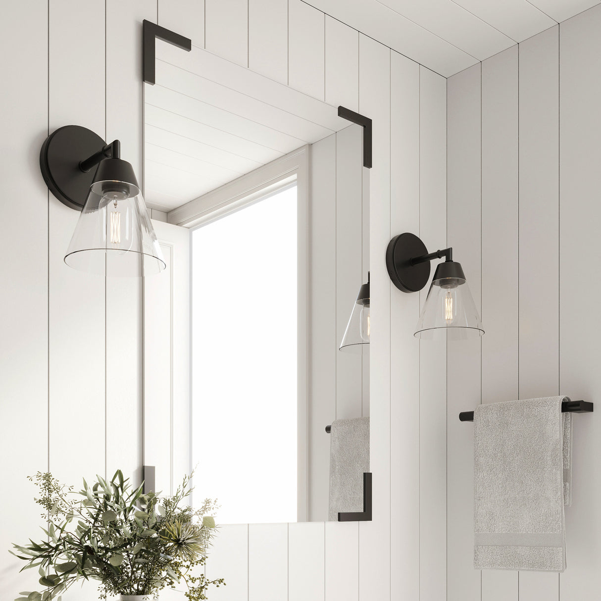 Owen 1-Light Vanity Wall Sconce, Matte Black