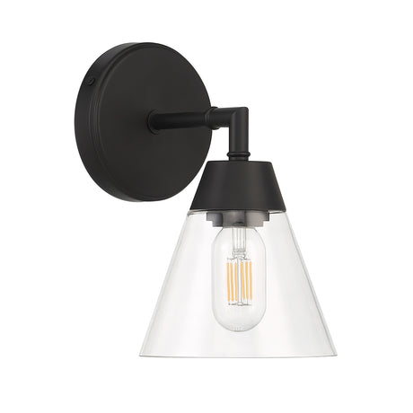 Owen 1-Light Vanity Wall Sconce, Matte Black