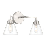 Owen 2 Light Vanity Wall Light, Polished Nickel