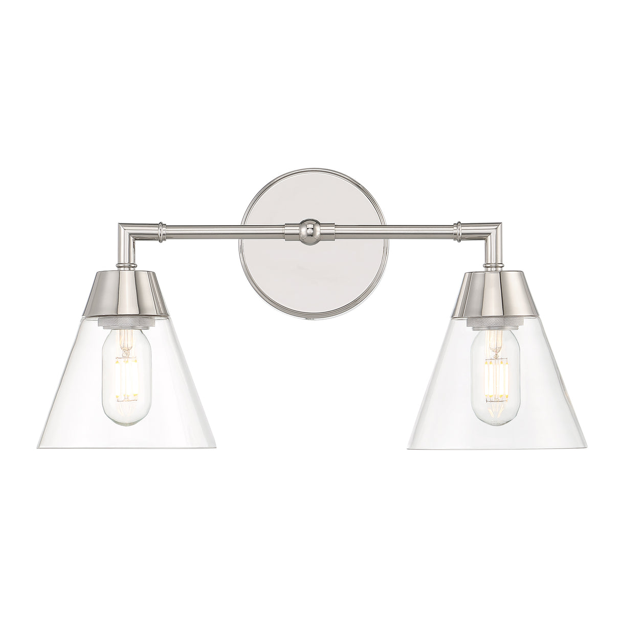 Open Box Owen 2-Light Vanity Wall Light, Polished Nickel