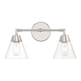 Owen 2-Light Vanity Wall Light, Polished Nickel