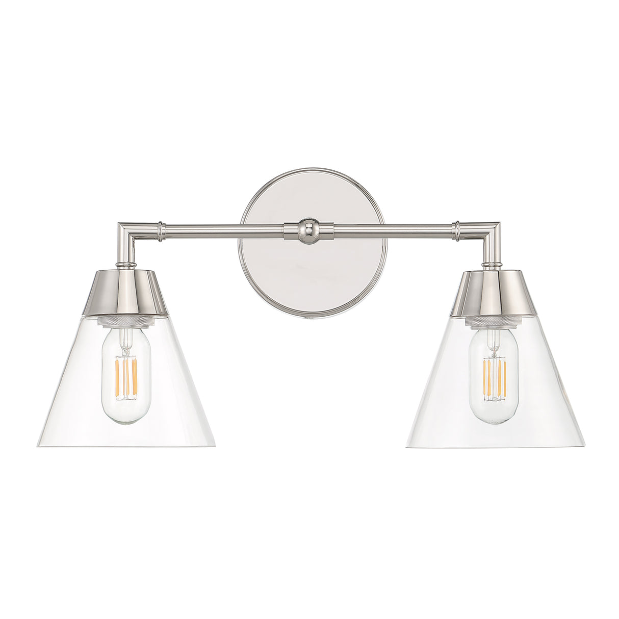 Owen 2 Light Vanity Wall Light, Polished Nickel