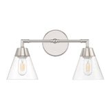 Open Box Owen 2-Light Vanity Wall Light, Polished Nickel