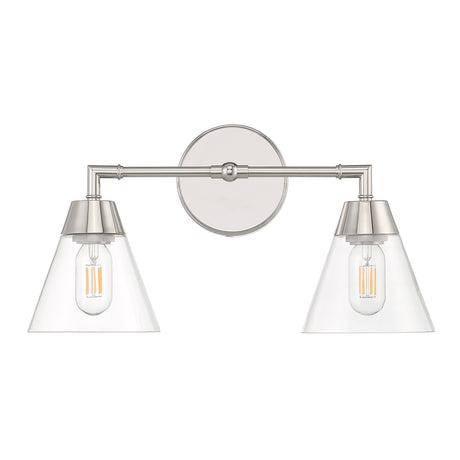 Owen 2-Light Vanity Wall Light, Polished Nickel