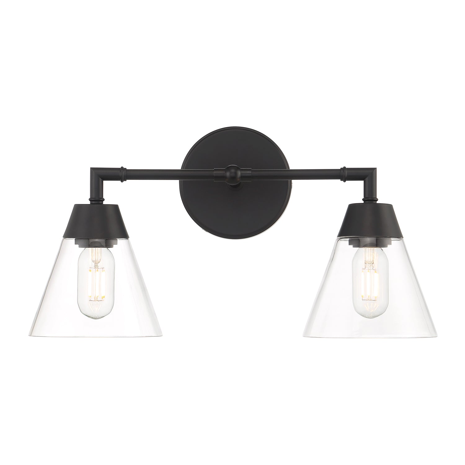 Owen 2-Light Vanity Wall Light, Matte Black