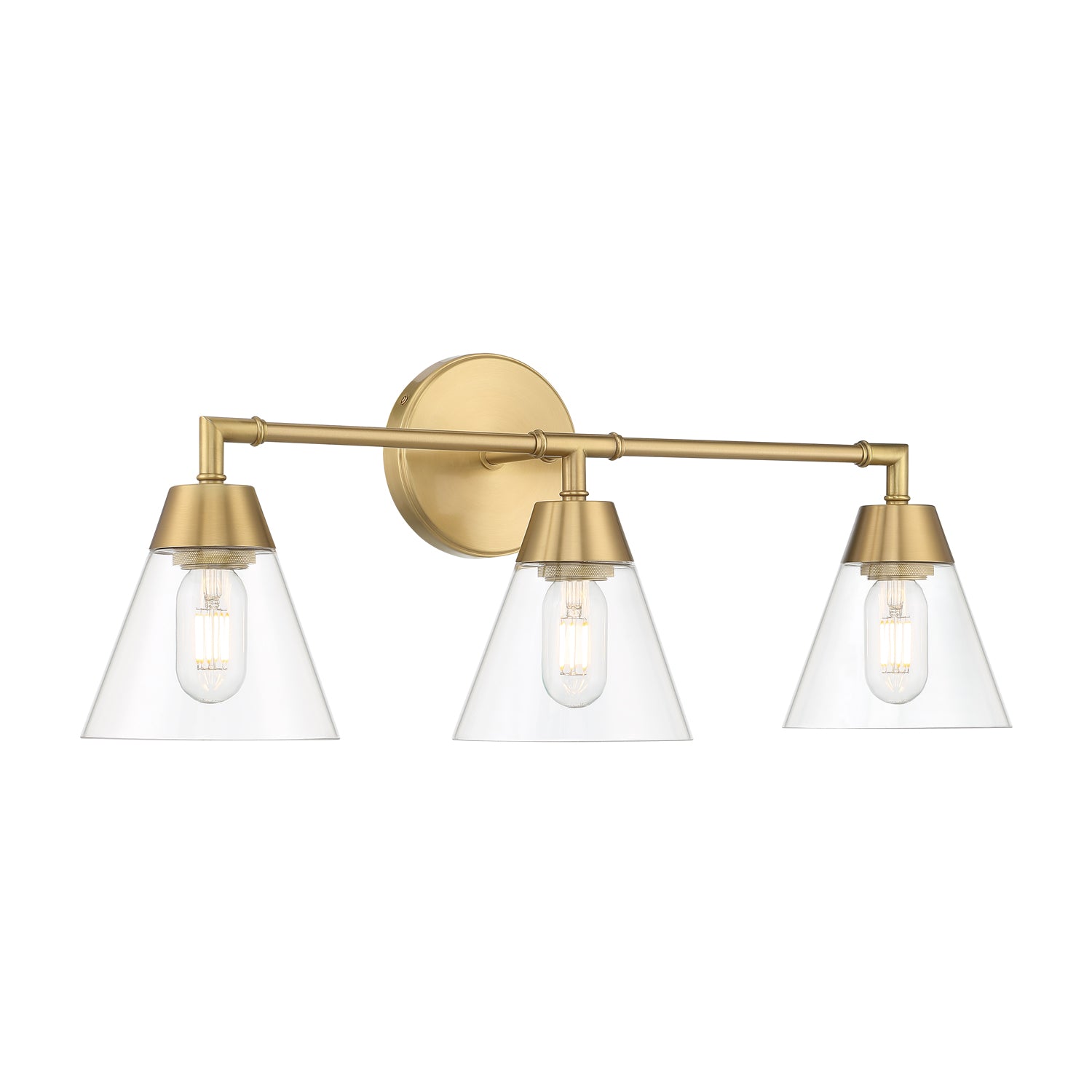 Owen 3 Light Vanity Wall Light, Satin Brass