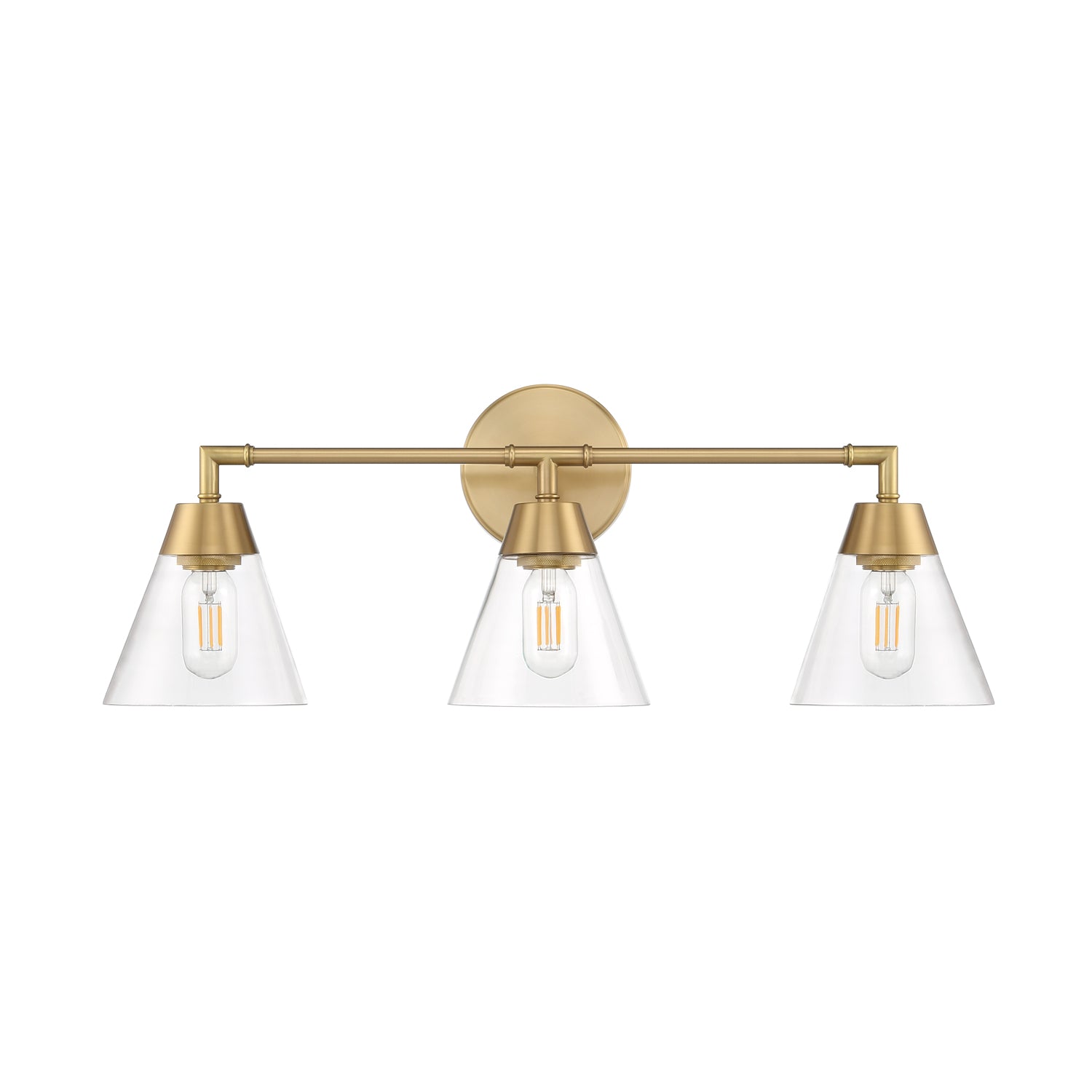 Owen 3-Light Vanity Wall Light, Satin Brass