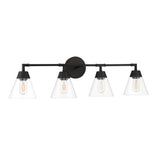 Owen 4-Light Vanity Wall Light, Matte Black