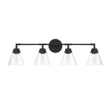 Owen 4-Light Vanity Wall Light, Matte Black