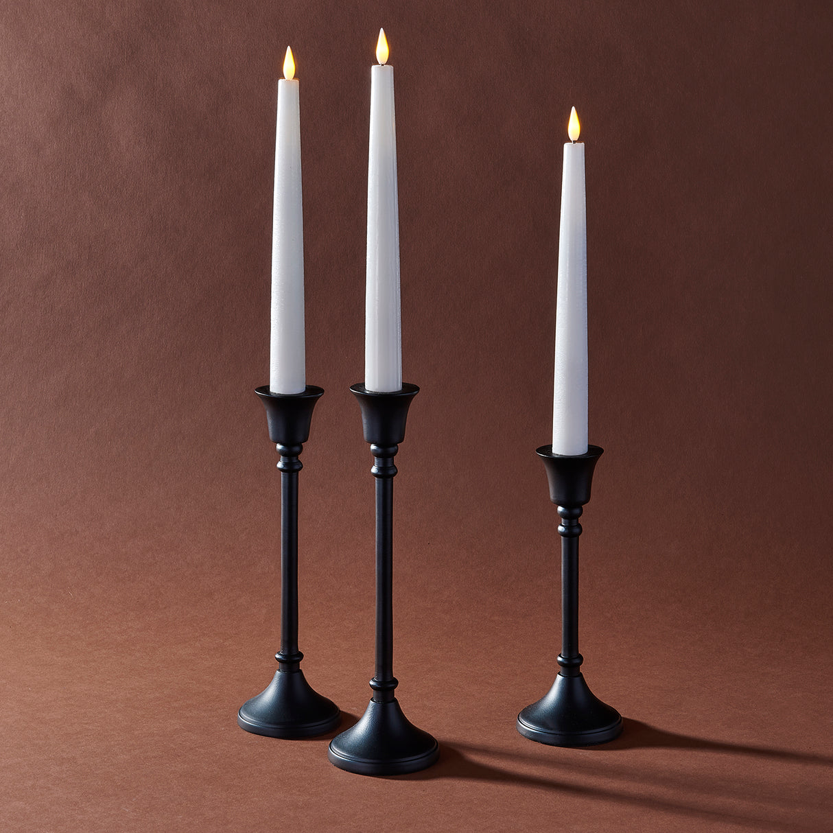 Finley Black Taper Candle Holders, Set of 3